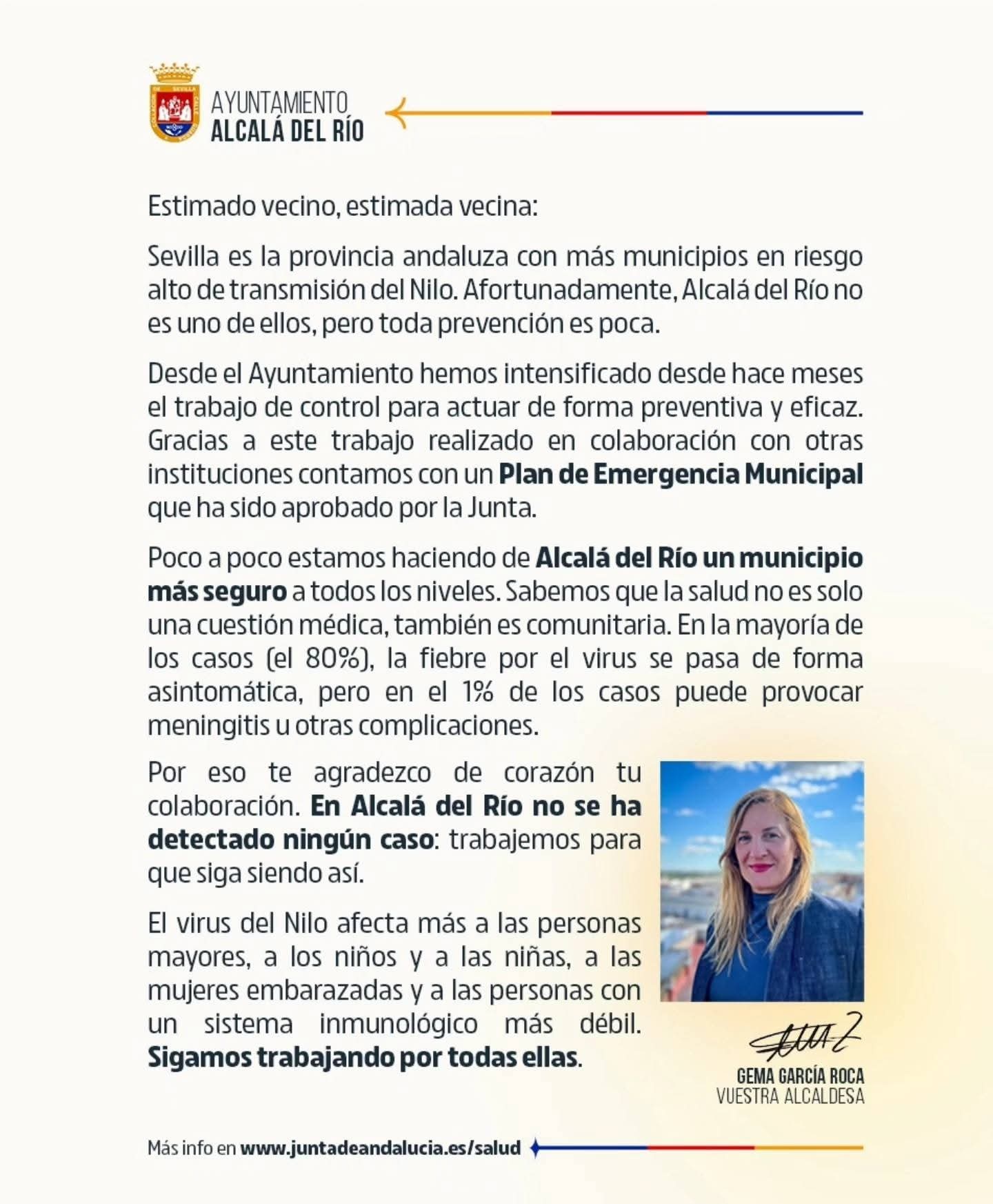 SALUDO ALCALDESA VIRUS DEL NILO