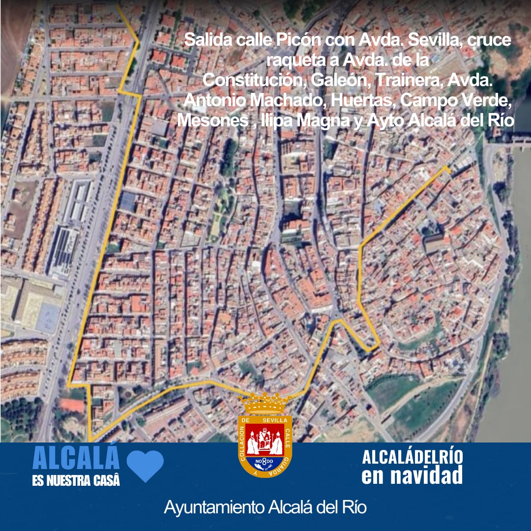 Recorrido de la cabalgata de SSMM de Oriente en Alcalá del Río.
