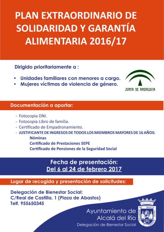 Cartel Plan Garanti¿a Alimentaria 2016_17
