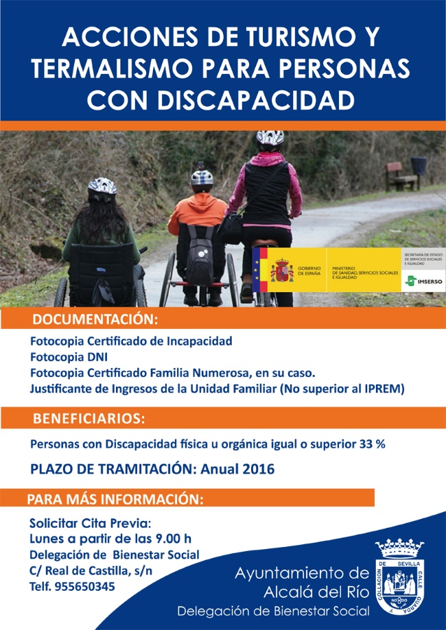 Cartel Programa de Termalismo para discapacidad 2016